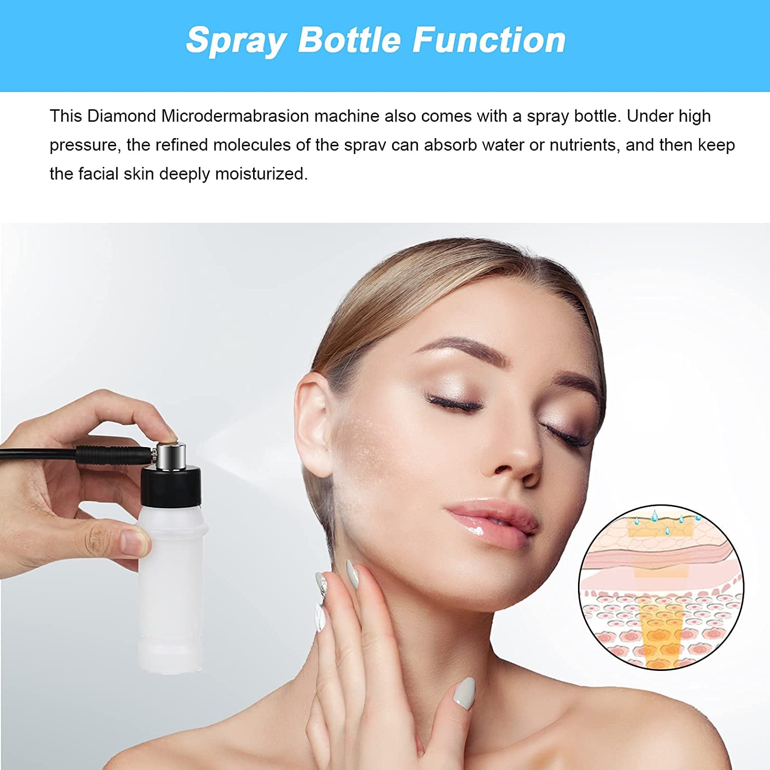 Professional Beauty Facial Care Equipment Microdermabrasion Device with Vacuum Spray Skin Care for Salon Personal Home Use,108a