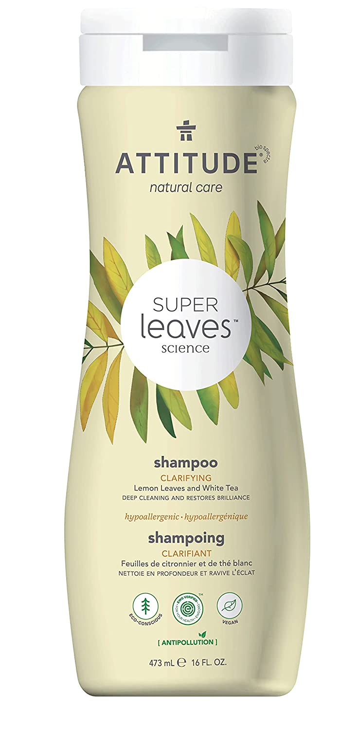 Hair Shampoo, , Plant- and Mineral-Based Ingredients, Vegan and Cruelty-free Beauty and Personal Care Products, Clarifying, Lemon Leaves and White Tea, 16 Fl Oz (Pack of 6)