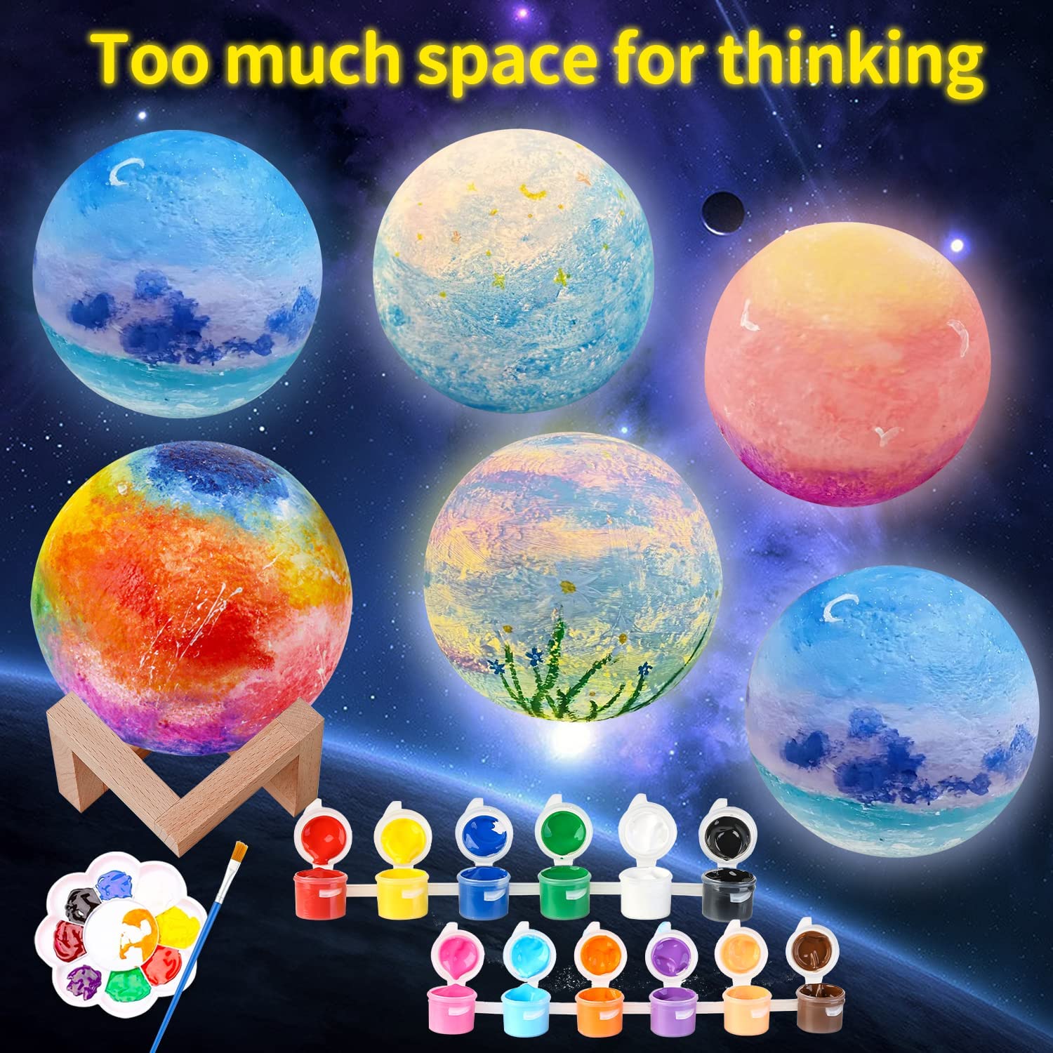 Moon Lamp Kit, Gifts for Kids DIY 3D Moon Light Cool Galaxy Lamp for Teens Boys Girls, Arts & Crafts Kit Art Supplies for Kids, Arts and Crafts for Kids