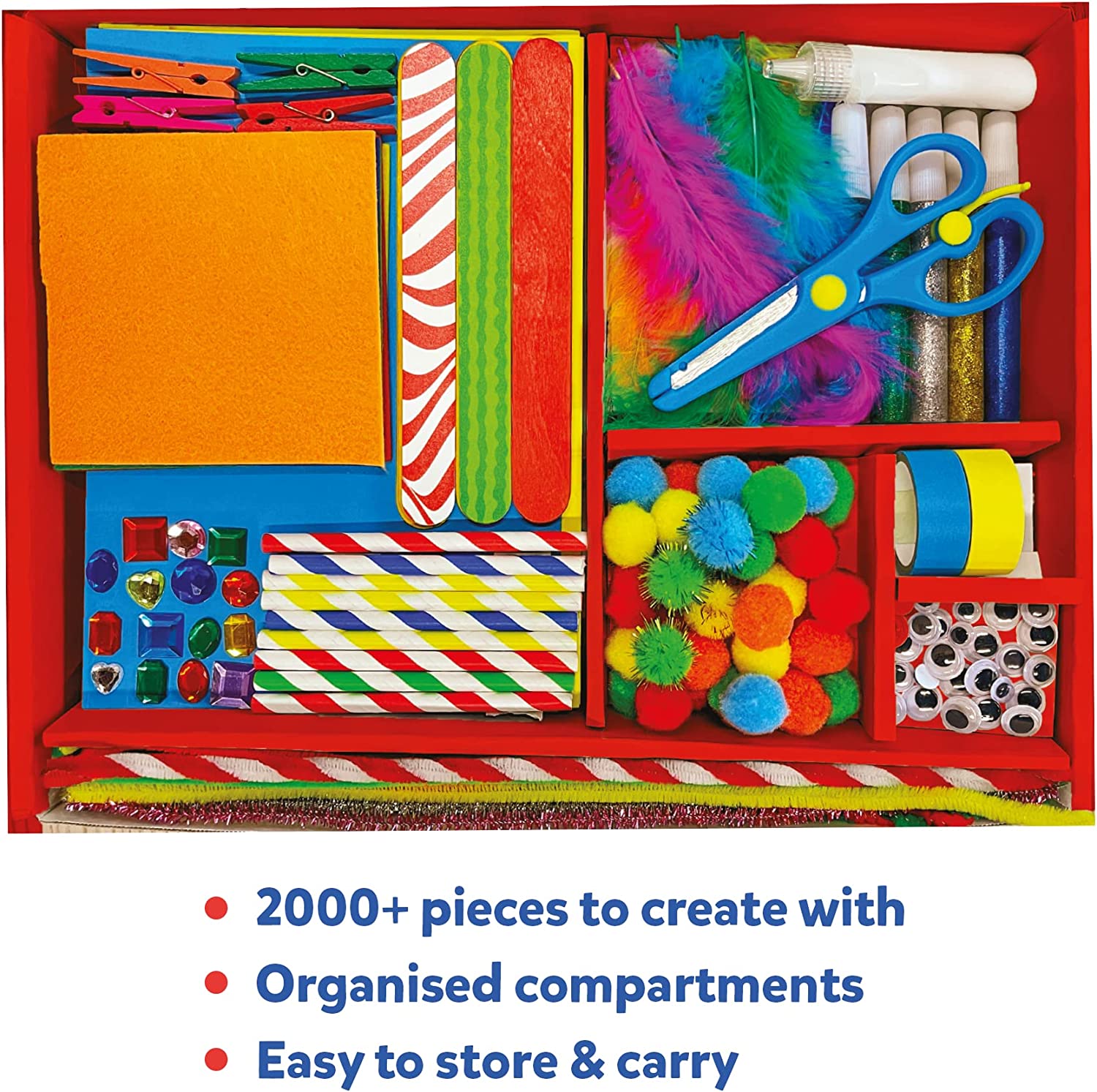 Art & Craft Activity Chest, 2000+ Pcs Art and Craft Supplies, Includes a Step-by-Step Guide, DIY Activity, Gifts for Ages 6 to 13