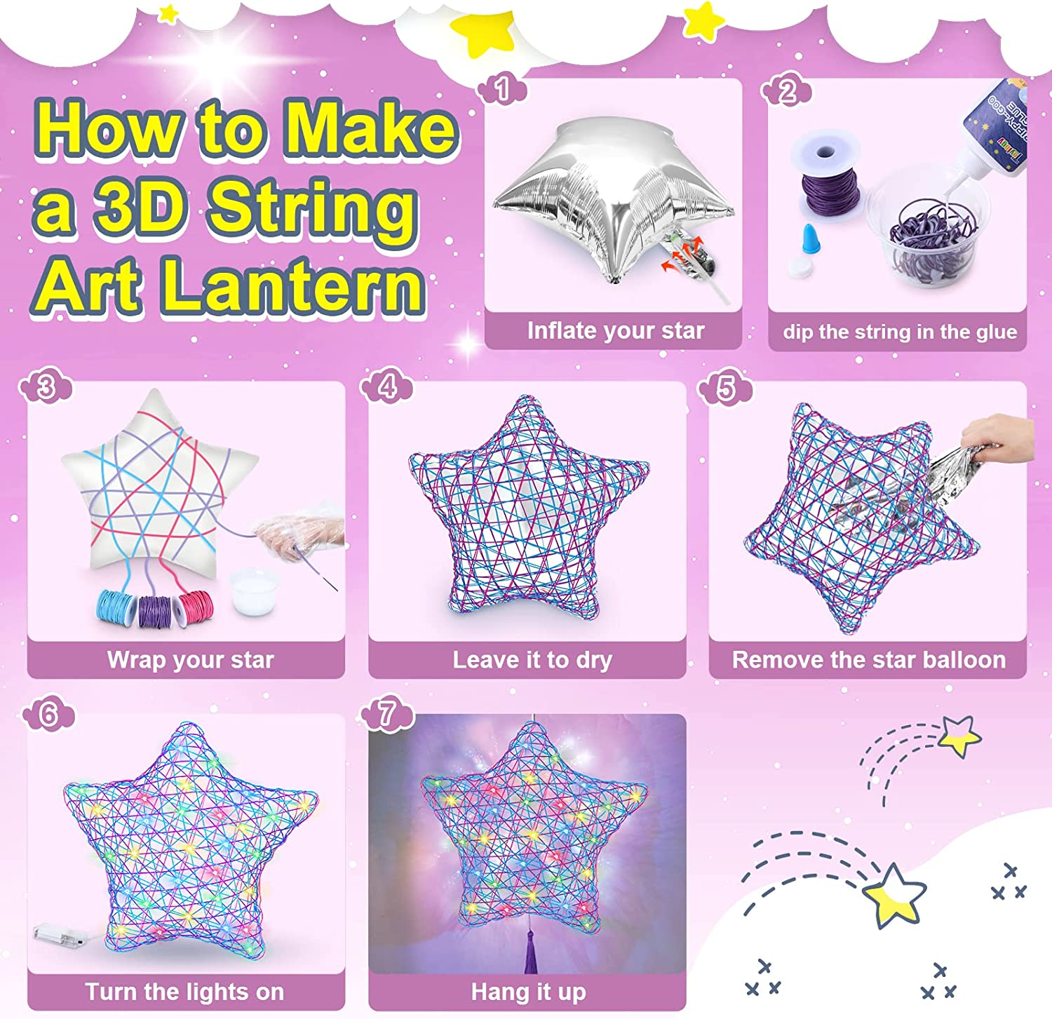 Crafts for Girls and Boys Ages ,Lantern Arts & Craft Kits for Kids Girl Toys