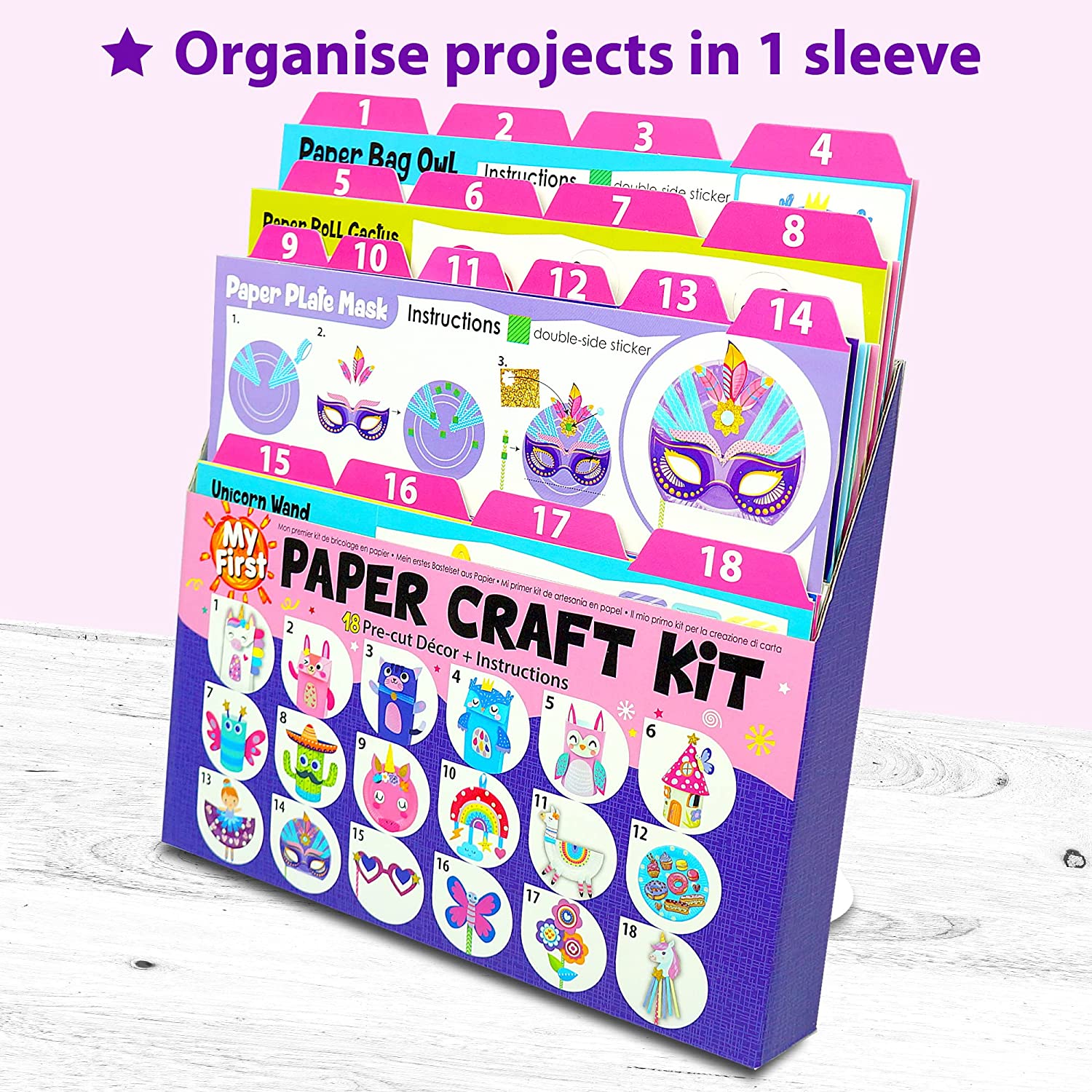 Paper Craft Kit for Toddlers and Girls Organized Art Activities Supplies Box Preschool Creative Toys