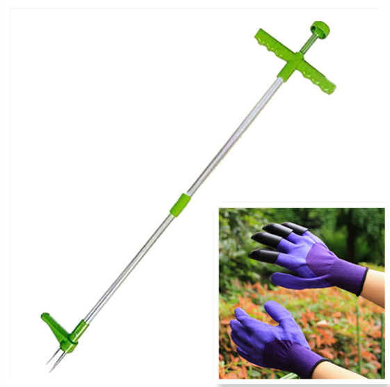 4 Hand Claw ABS Plastic Garden Rubber Gloves Gardening Digging Work Glove Planting Durable Waterproof Outdoor Cleaning Tools