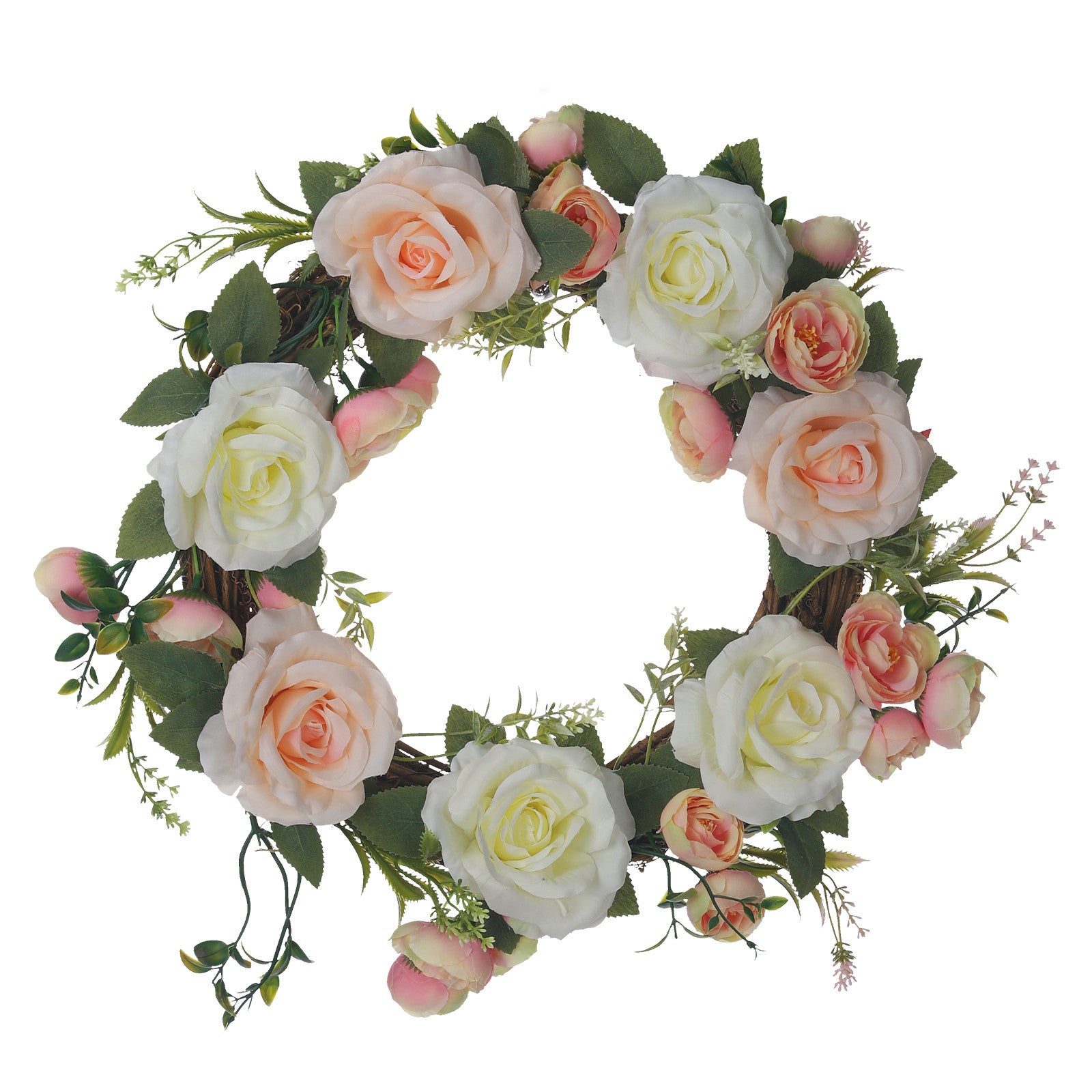 Christmas Wreath, Artificial Simulation Rose Flowers Garland Wreath