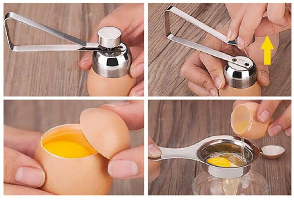 Stainless Steel Egg Shell Opener Topper Cutter Cracker Knocker Kitchen Egg Scissors Egg Topper Cutter Shell Opener