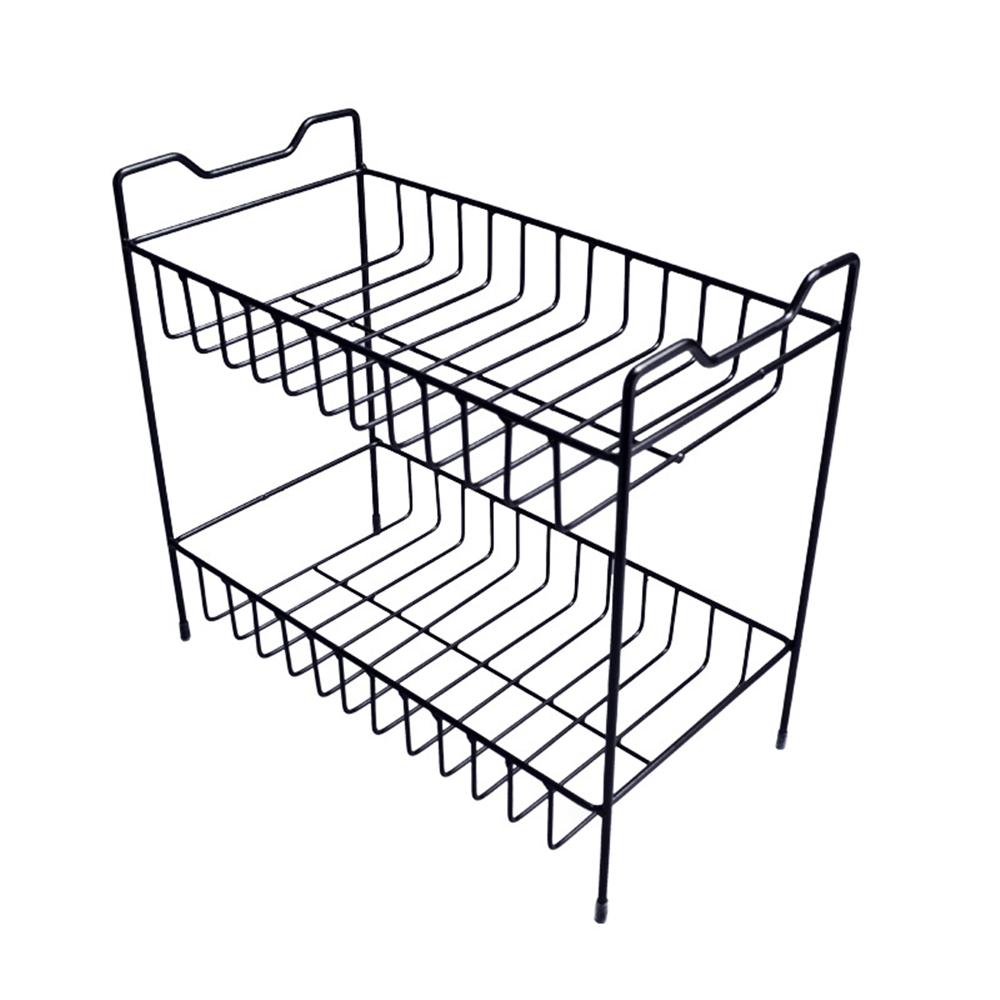 Report  2/3 Layers Shelf Kitchen Utensils Storage Iron Spice Rack Storage Stand Home Organizer Kitchen Shelf-Black