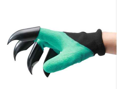 4 Hand Claw ABS Plastic Garden Rubber Gloves Gardening Digging Work Glove Planting Durable Waterproof Outdoor Cleaning Tools