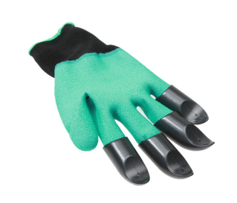 4 Hand Claw ABS Plastic Garden Rubber Gloves Gardening Digging Work Glove Planting Durable Waterproof Outdoor Cleaning Tools