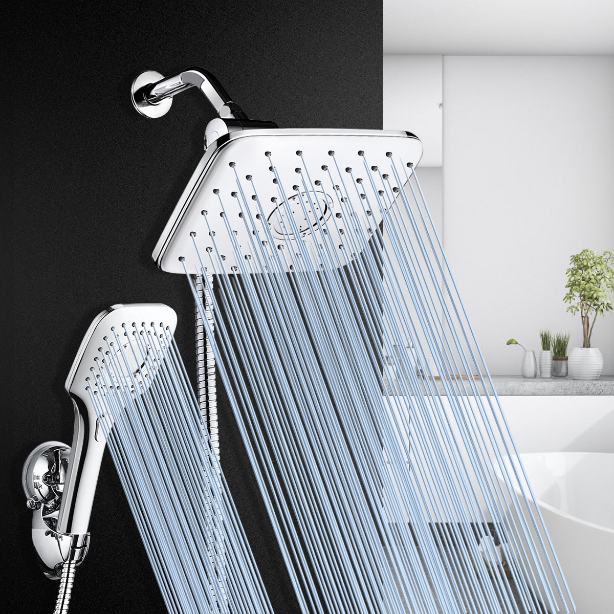 SPA Bathroom Shower Set Rain Shower Head Bath Shower with Hand Shower Faucets Rainfall Showers