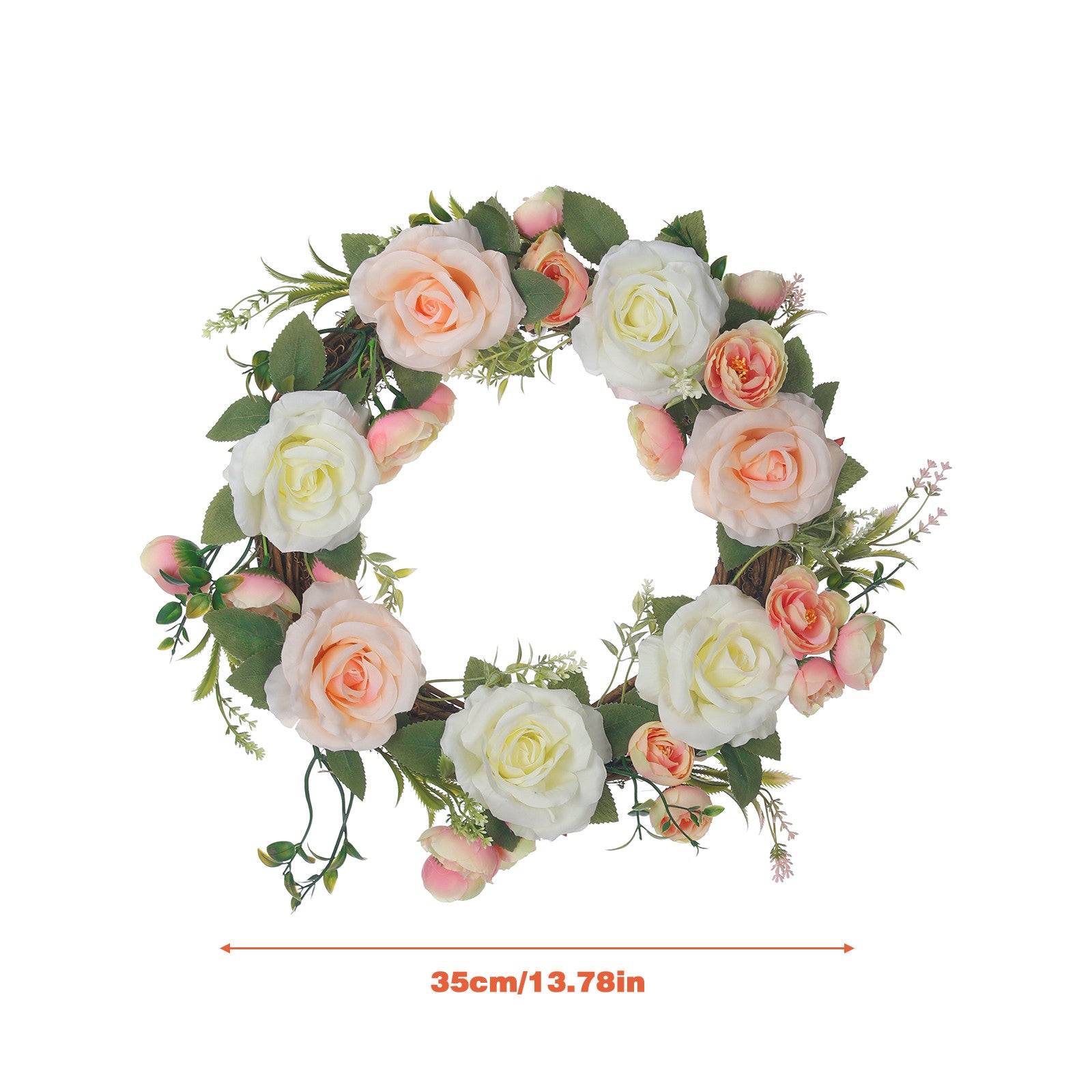 Christmas Wreath, Artificial Simulation Rose Flowers Garland Wreath