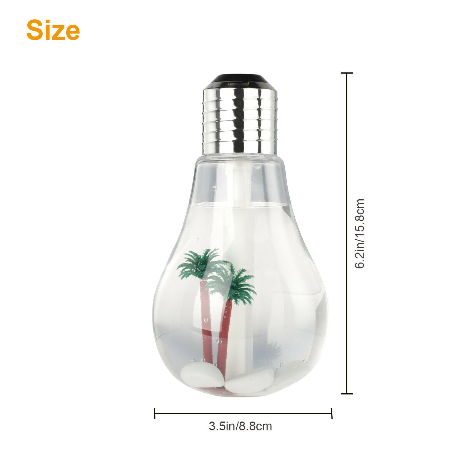 Bulb Humidifier Air Ultrasonic LED USB Aroma Essential Oil Diffuser Aromatherapy Mini Portable Mist Humidifier Transparent Micro-landscape Air Humidifier Spray