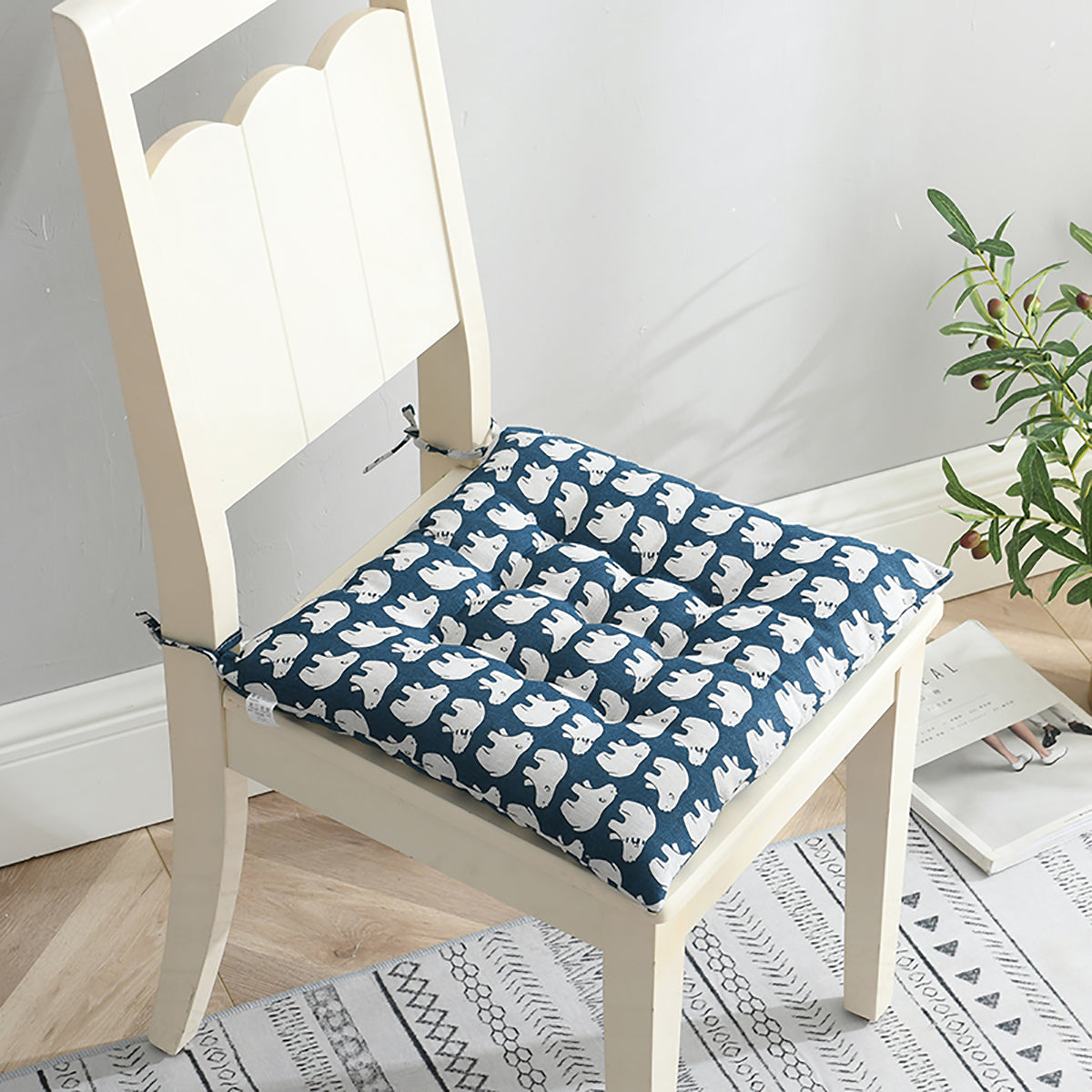 40x40cm Square Thick Seat Cushion Cotton Chair Cushion Breathable Soft Pad Office for Office Home Protection