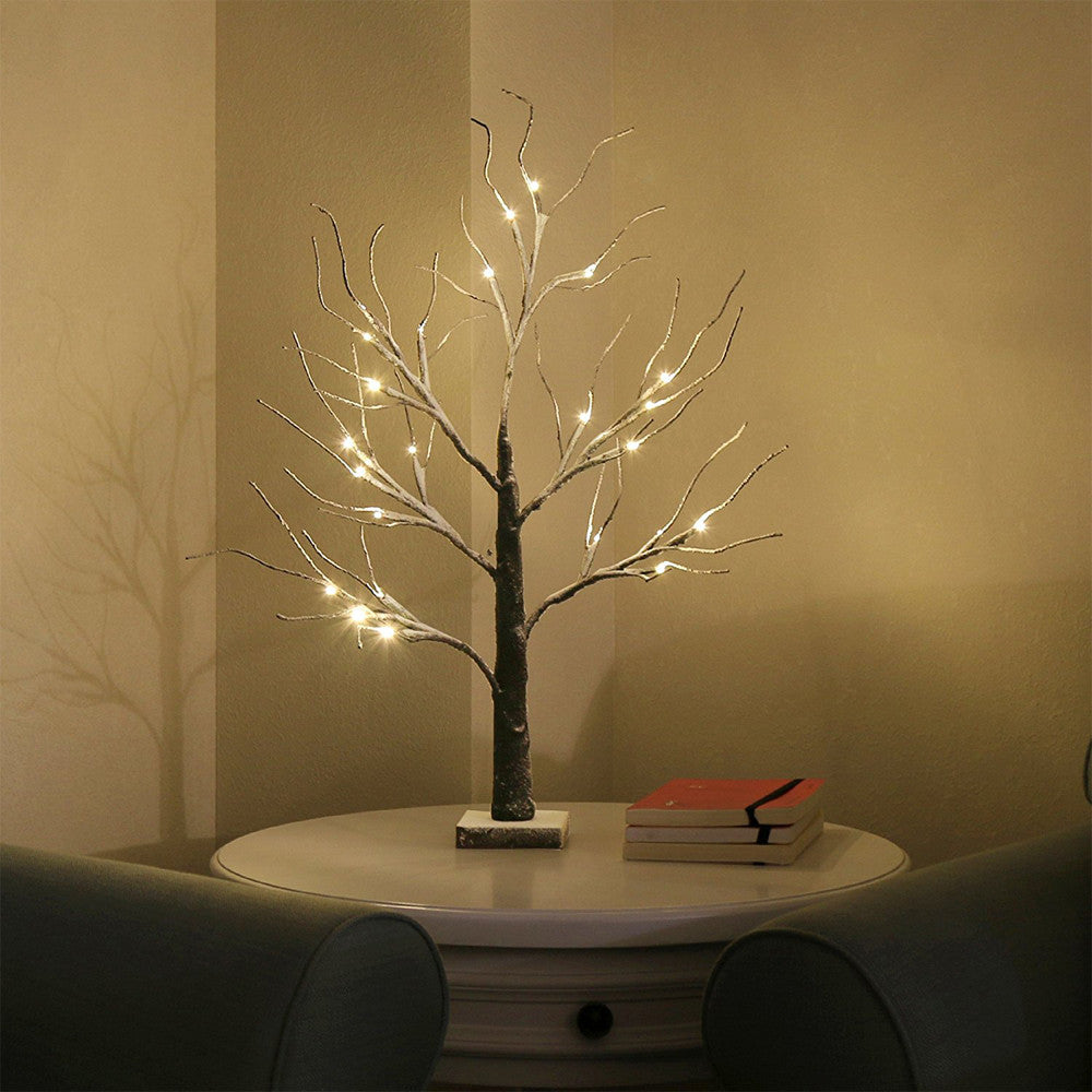 24LED Black Branch Imitation Snow Tree