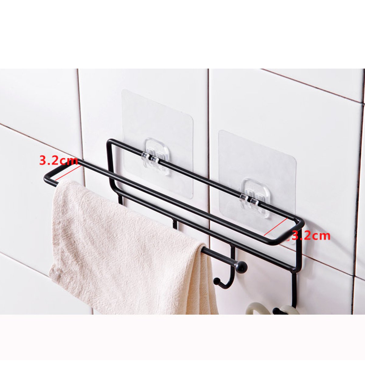 Self-adhesive Wall Hanging Storage Rack Hook Shelf Home Kitchen Organizer Holder