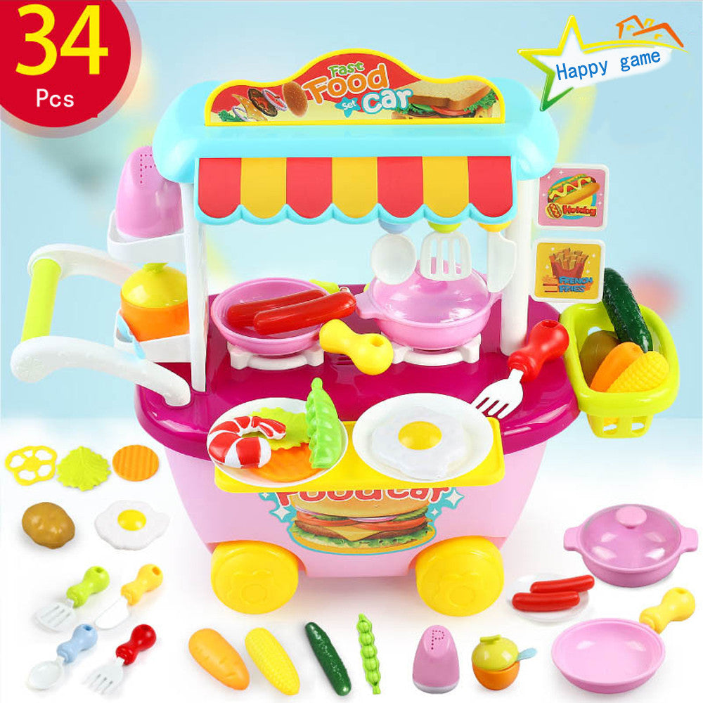 34PCS Children Kitchen Play Educational Toys Food Toys