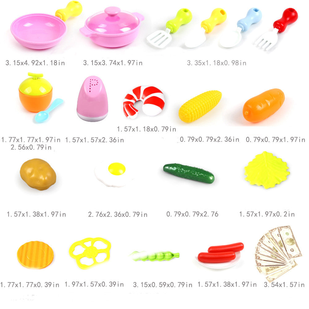 34PCS Children Kitchen Play Educational Toys Food Toys