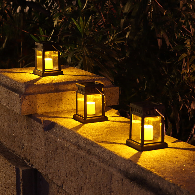 Outdoor Garden Landscape Light Solar Retro Palace Lantern Wind Lantern Gypsophila Christmas Star Light