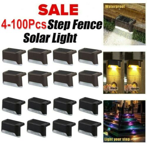 Outdoor Solar LED Deck Lights Garden Path Patio Pathway Stairs Step Fence Lamp