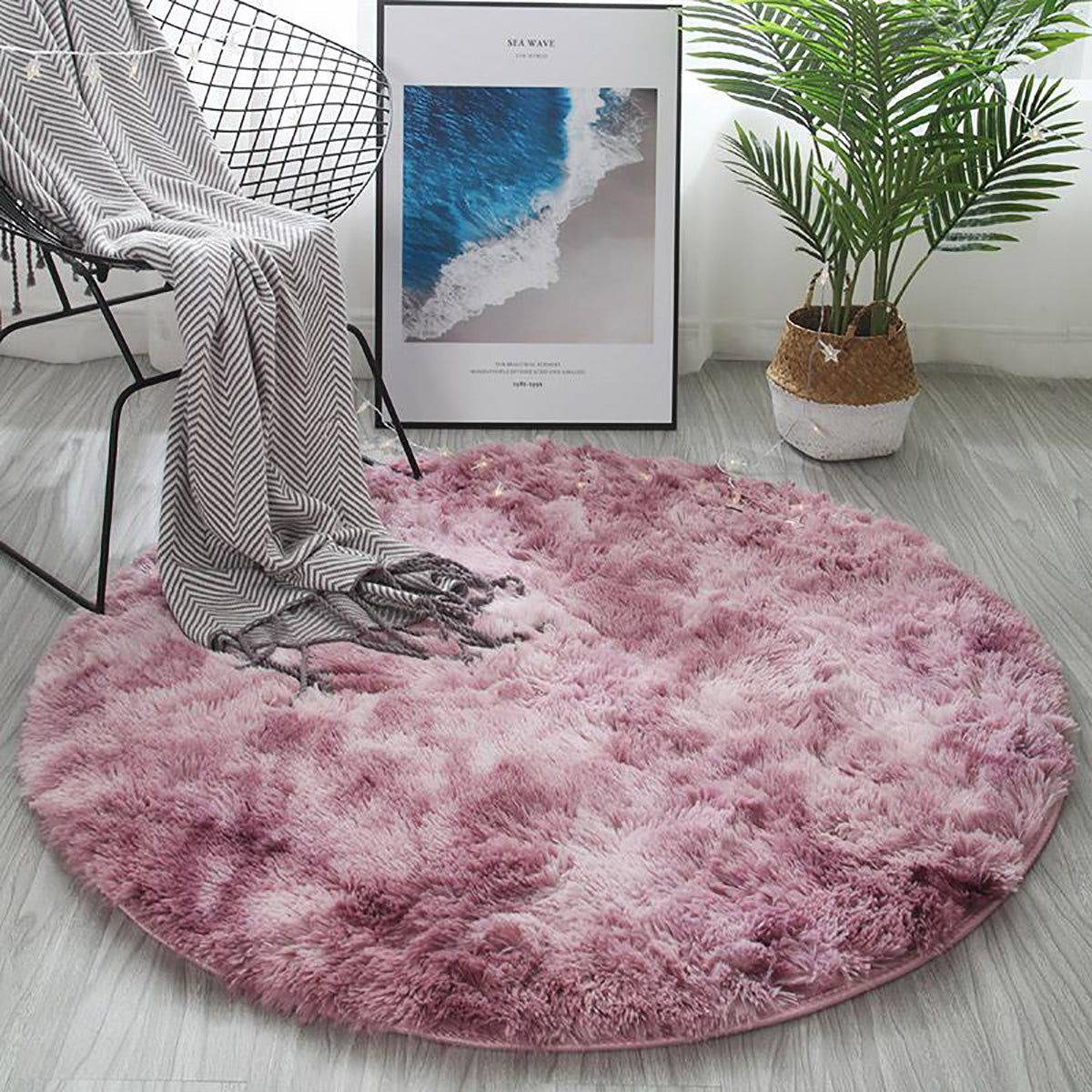 120cm Round Floor Mat Soft Plush Carpet Blanket Area Rug Cushion Home Decorations