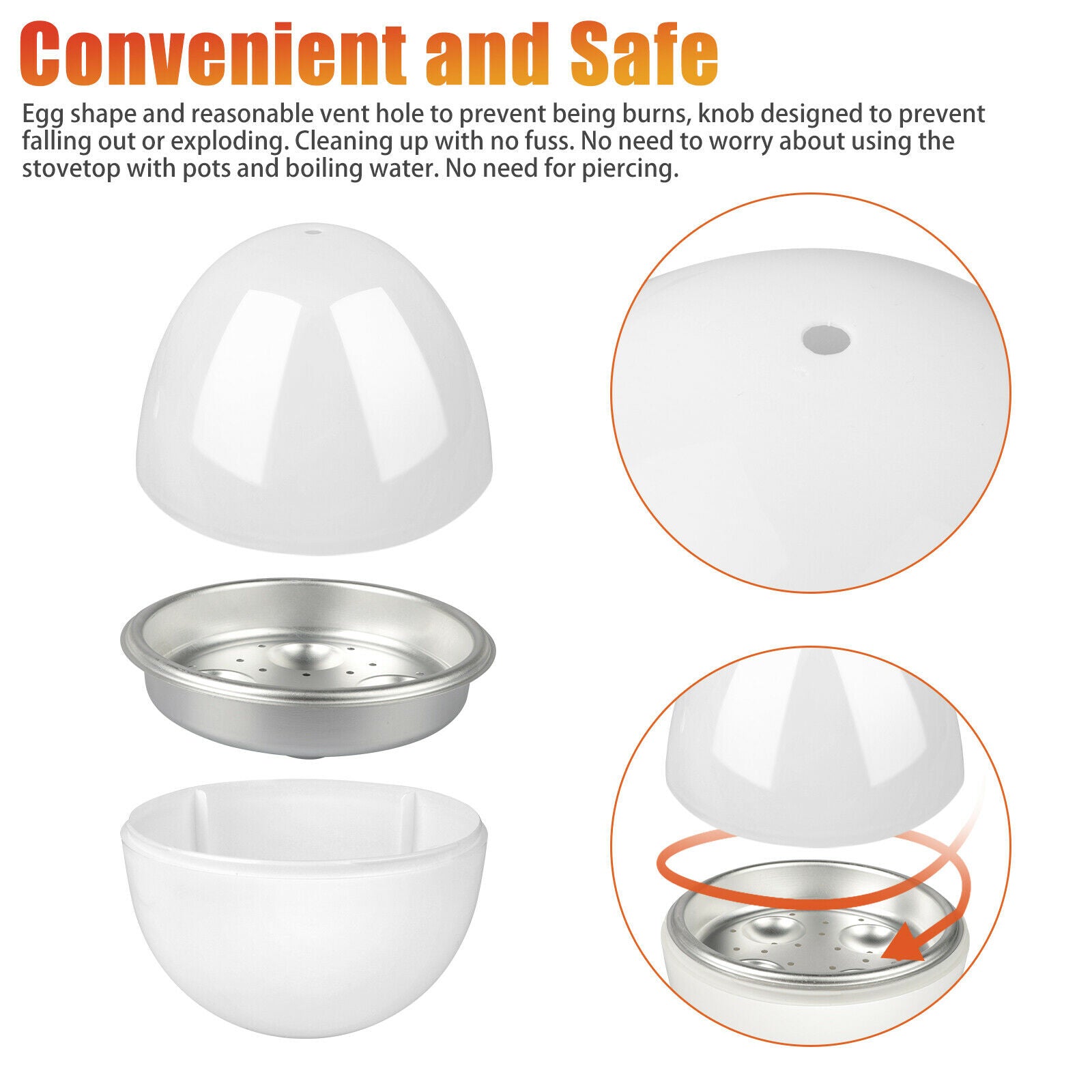 Microwave Egg Steamer Boiler Cooker Easy Quick 5 Minutes Hard Or Soft Boiled Kitchen Cooking Tools