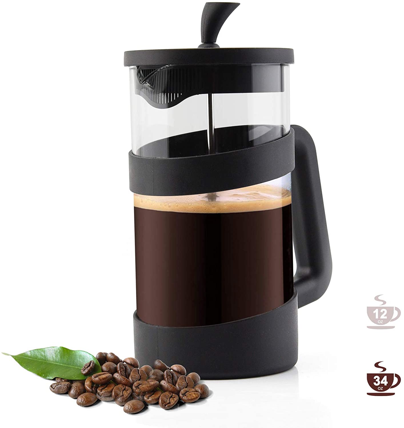 Large French Press Glass Travel Camping Coffee Makers Pot 34 Oz Portable French Press Coffee Maker