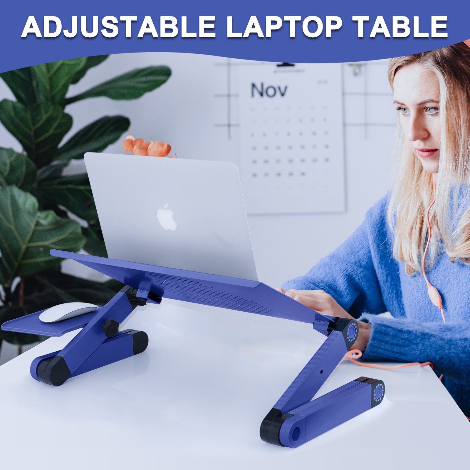 Adjustable Height Laptop Desk Laptop Stand for Bed Portable Lap Desk Foldable Table Workstation Notebook RiserErgonomic Computer Tray Reading Holder Bed Tray Standing Desk blue Amazon Banned