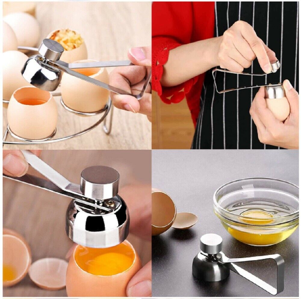 Stainless Steel Egg Shell Opener Topper Cutter Cracker Knocker Kitchen Egg Scissors Egg Topper Cutter Shell Opener