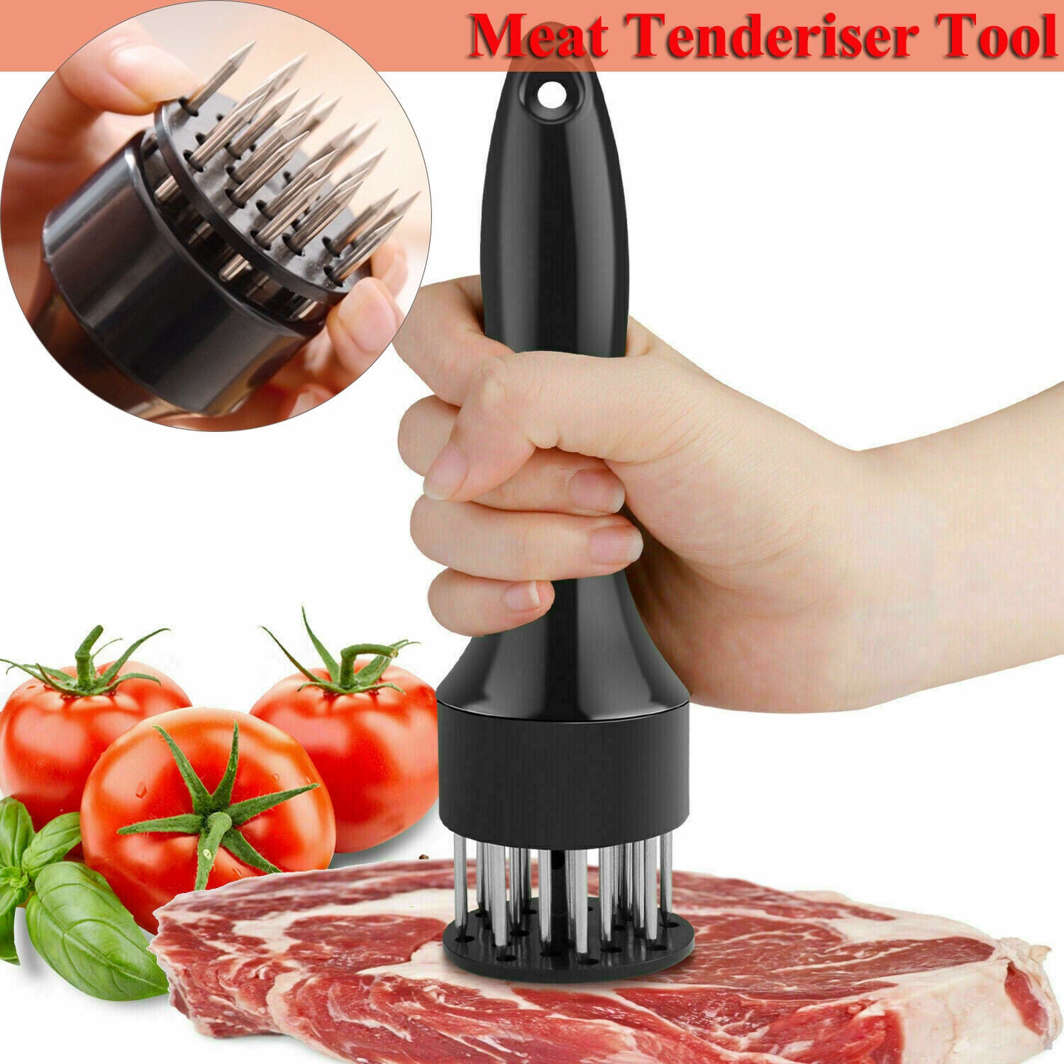 Stainless Steel Meat Tenderizer Needle 21 Pin Steak BBQ Kitchen Cooking Tool US